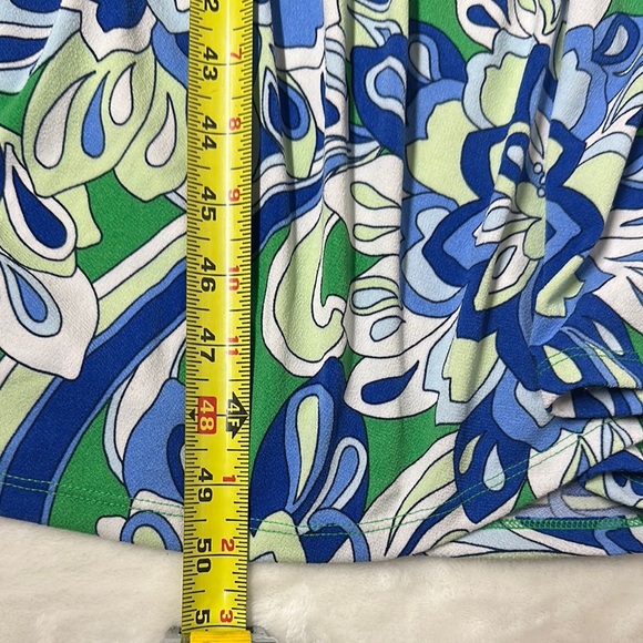 IMAN Blue and Green Flutter Sleeve Maxi Sun Dress - Picture 9 of 12